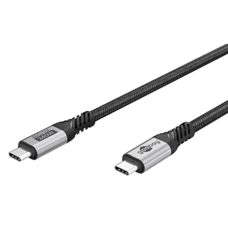 GOOBAY καλώδιο USB-C 74776, USB4, 240W, 80Gbps, 16K/60Hz, 1.5m, μαύρο