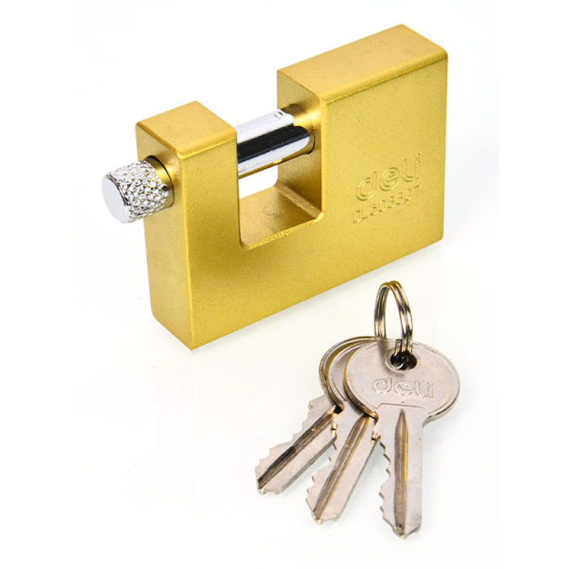 DELI λουκέτο τάκου με κλειδί DL508307, heavy duty, 70mm