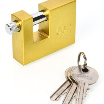 DELI λουκέτο τάκου με κλειδί DL508308, heavy duty, 80mm