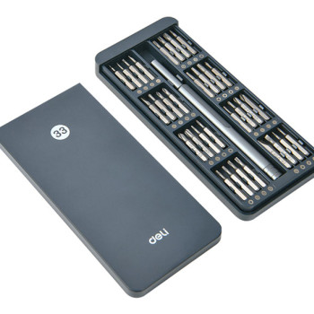 DELI σετ κατσαβίδι ακριβείας DL241033 με 32 μύτες, με θήκη, 33τμχ