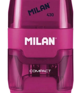 MILAN ξύστρα μολυβιών με κάδο & γόμα 1204703116, ροζ