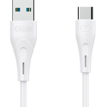 CELEBRAT καλώδιο USB-C σε USB CB-18T, 3A, 480Mbps, 1m, λευκό