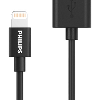 PHILIPS καλώδιο USB σε Lightning  DLC3104V-00, 2.4Α, 1.2m, μαύρο