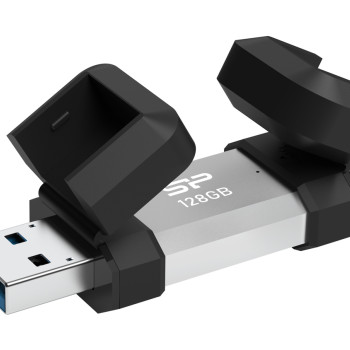 SILICON POWER USB Flash Drive C51, USB/USB-C, 128GB, 120MBps, ασημί