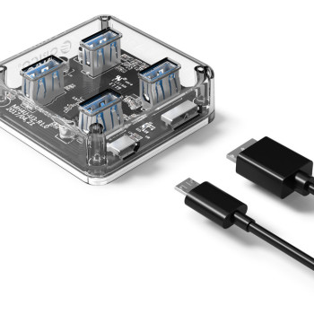 ORICO USB hub MH4U-U3, 4x θυρών, 5Gbps, διάφανο