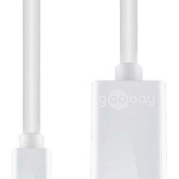 GOOBAY καλώδιο mini DisplayPort σε HDMI θηλυκό 51729, 0.15m, λευκό