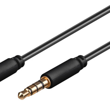 GOOBAY καλώδιο ήχου 3.5mm 63828, 4 pin stereo, copper, 1.5m, μαύρο