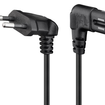 GOOBAY καλώδιο τροφοδοσίας Euro 97354, γωνιακό, 2x0.75 mm², 3m, μαύρο