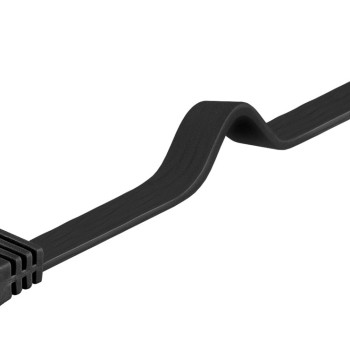 GOOBAY καλώδιο δικτύου 95381, CAT 6 U/UTP, flat, copper, 10m, μαύρο