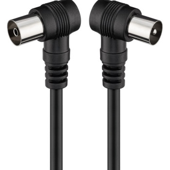 GOOBAY καλώδιο κεραίας αρσενικό σε θηλυκό 11526, γωνιακό, 2.5m, μαύρο