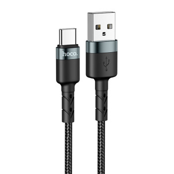 Καλώδιο Hoco DU46 USB-A σε USB-C 3A Braided Μαύρο 1m