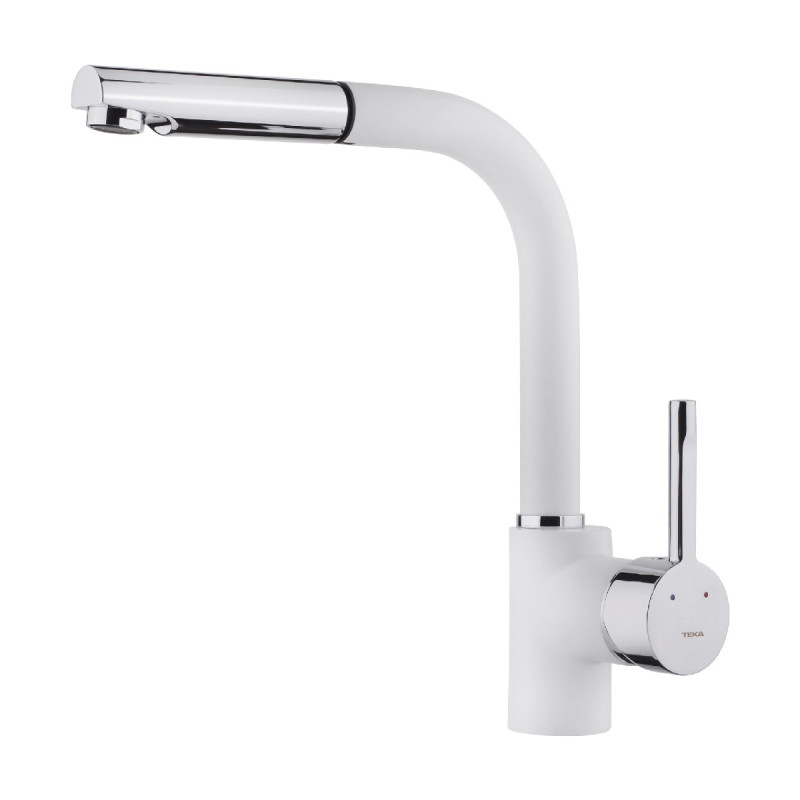 Μπαταρία Νεροχύτη Inox TEKA Περιστρεφόμενη με Pull-Out Ντους ARK 938 3/8”-1/2”Maestro Λευκό 23938120W