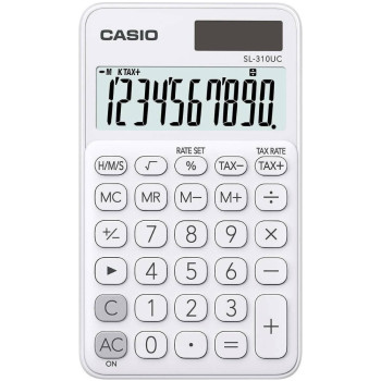 Αριθμομηχανή Dual 10 Ψηφίων LCD Display Casio SL-310UC-WE Λευκή